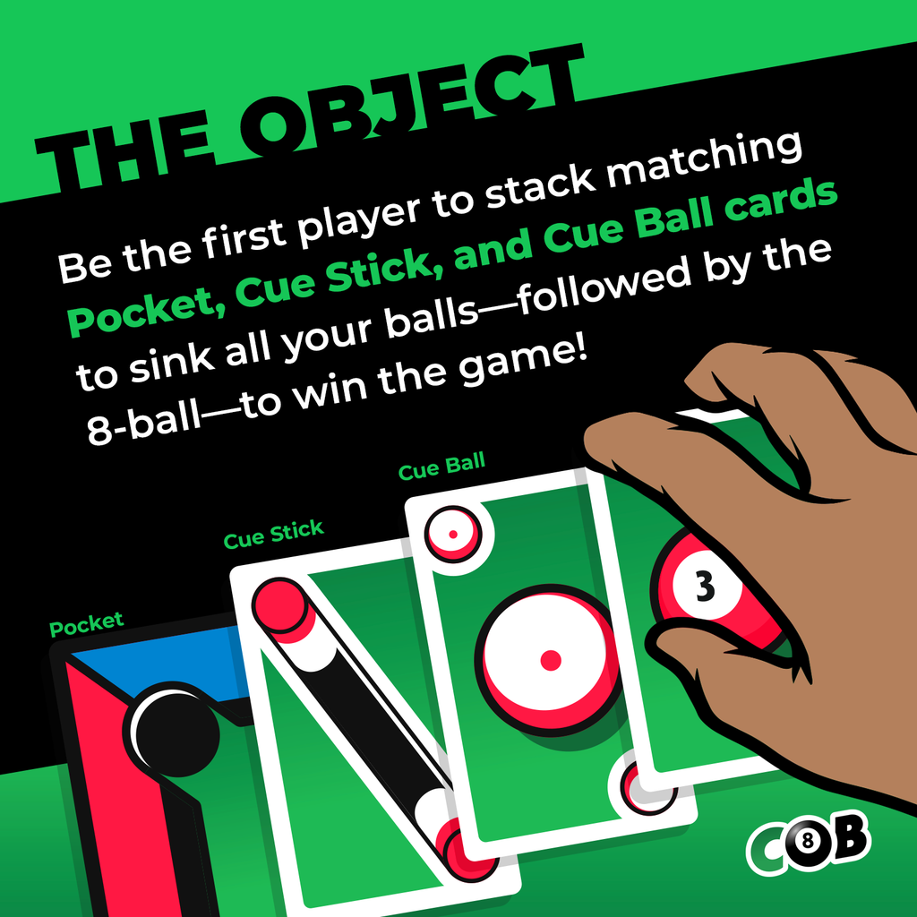 Crazy 8-Ball – Intense Two-Player Card Game of Setup and Sabotage – Turn Pool Into a Head-to-Head Duel – Rack ’Em, Stack ’Em, Sink the 8-Ball First – Ages 10+