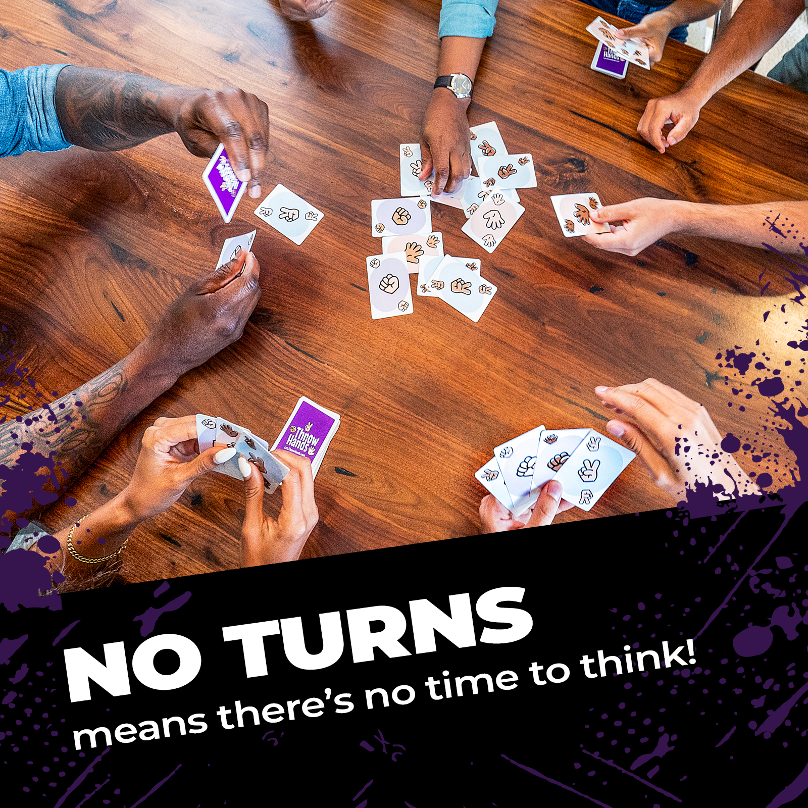 Throw Hands – The Absurdly Fast and Absolutely Chaotic Card-Shedding Game for 2 to 8 Players – 60 Second Card Game for Friends, Families, and Game Night – Ages 7+